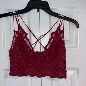 Free people Adela longline bralette raspberry